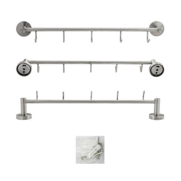 GFmark - Вешалка с пятью крючками прямая, из нержавеющей стали