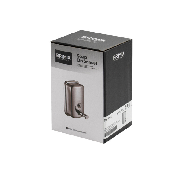 Дозатор для жидкого мыла 500 мл, настенный, с глазком, из нержавеющей стали марки 304, цвет ХРОМ.