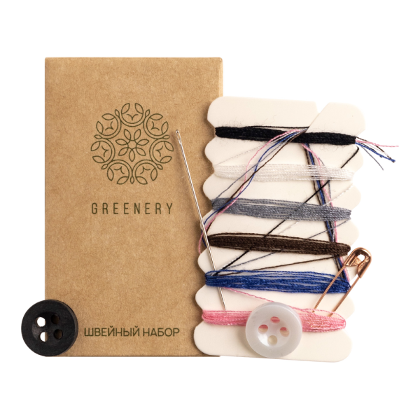 Швейный набор, упак. картон «Greenery» / Sewing kit